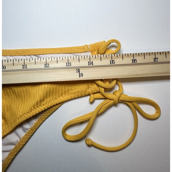 Victoria's Secret PINK Yellow‎ Orange Tie Sides Bikini Bottoms Cheekster MED - Picture 7 of 8